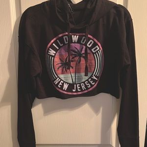 cropped black wildwood nj hoodie